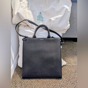 Mark Cross Sidney Black Leather Tote Bag